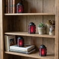 thumbnail image 4 of Mini Small Decorative Moroccan Candle Lantern Holders for Hanging, Indoor Home Decor, Outdoor Patio, Weddings, Red, 4pk, 4 of 12