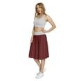 thumbnail image 3 of Women's Maroon Vertical Bold Lines Vintage A-line Printed Skirt Casual Wear, S, Maroon Scarlet, by Ambesonne, 3 of 6
