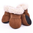 thumbnail image 4 of 4Pcs Soft Booties for Dogs, Winter Anti-Slip Sole Puppy Cat Rain Snow Shoes Footwear Brown S, 4 of 6