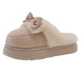 thumbnail image 1 of Nuevas zapatillas de mujer de terciopelo con lazo y suela gruesa de tacón plano de otoño e invierno | Zapatillas peludas modernas, sencillas y ligeras., 1 of 5