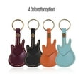 thumbnail image 5 of ammoon Leather Guitar Picks Holder Case Bag Guitar Shape with Key Ring 5pcs Celluloid Guitar Picks String Instrument Accessories, 5 of 6