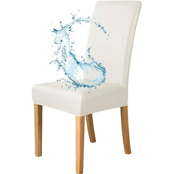 BH-JJSMGS Chair Covers Set of 2 4, Pu Leather Waterproof Dining Room Chair Covers, Stretch Chair Cover for Dining Room Chair Protector Slipcover for Kitchen, Hotel