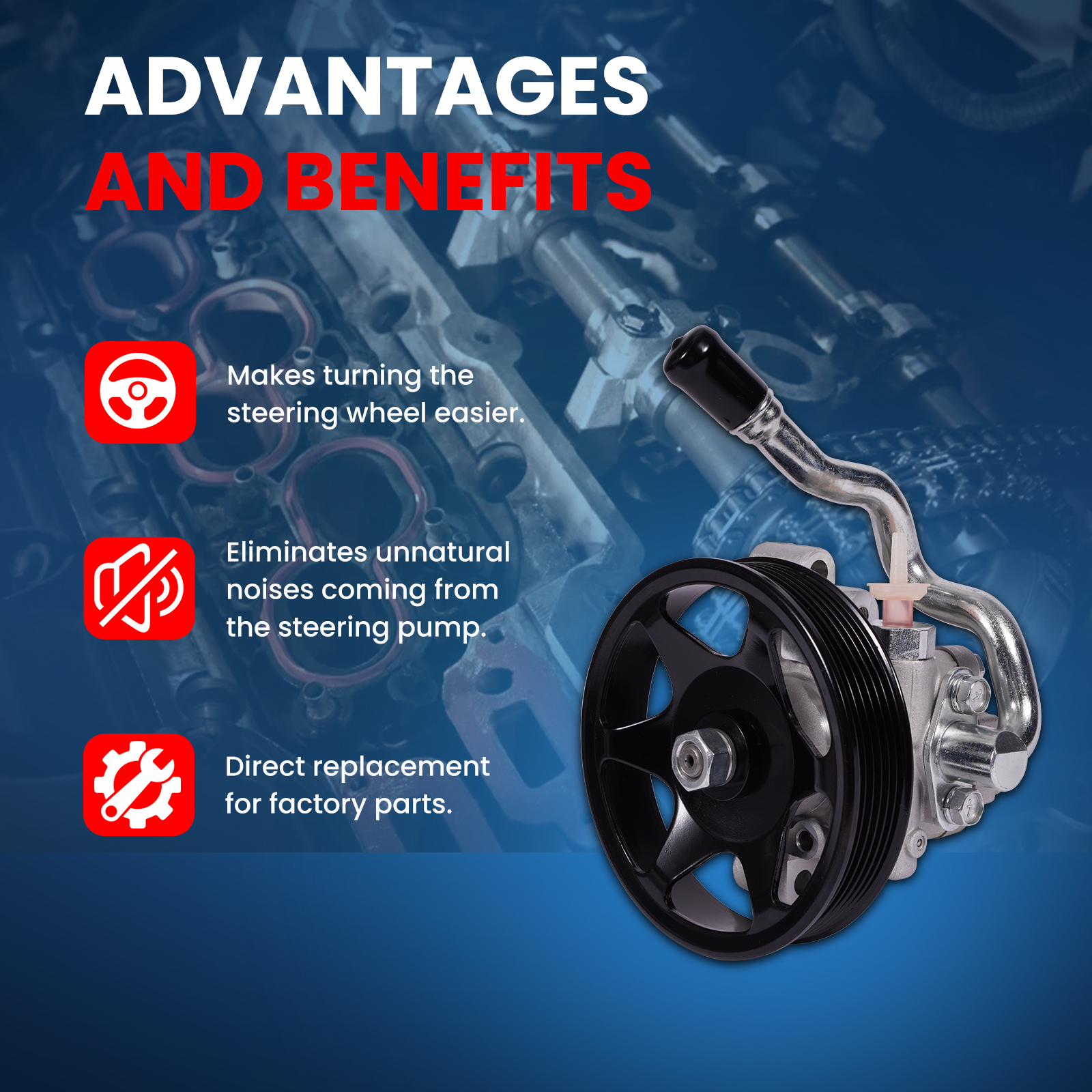 MOCA AUTOPARTS 21-5370 Power Steering Pump w/ Pulley Fit for 2004-2007 Ford Escape 3.0L & 2005-2007 Mercury Mariner 3.0L & 2005-2006 Mazda Tribute 3.0L