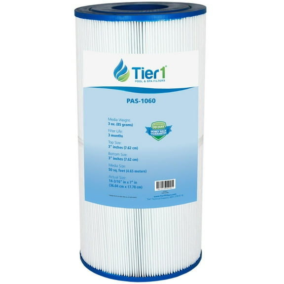 Tier1 Pool & Spa Filter Cartridge | Replacement for Hayward C2025, SwimClear C2020, C2025, Filbur FC-1235, Pleatco PA50SV, Unicel C-7447 and More | 50 sq ft Pleated Fabric Filter Media