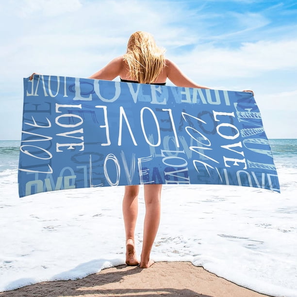 Microfiber Beach Towel Super Colorful Bath Towel Sandproof Beach Blanket Multi-Purpose Towel For Travel Swimming Pool 30x60 Inch