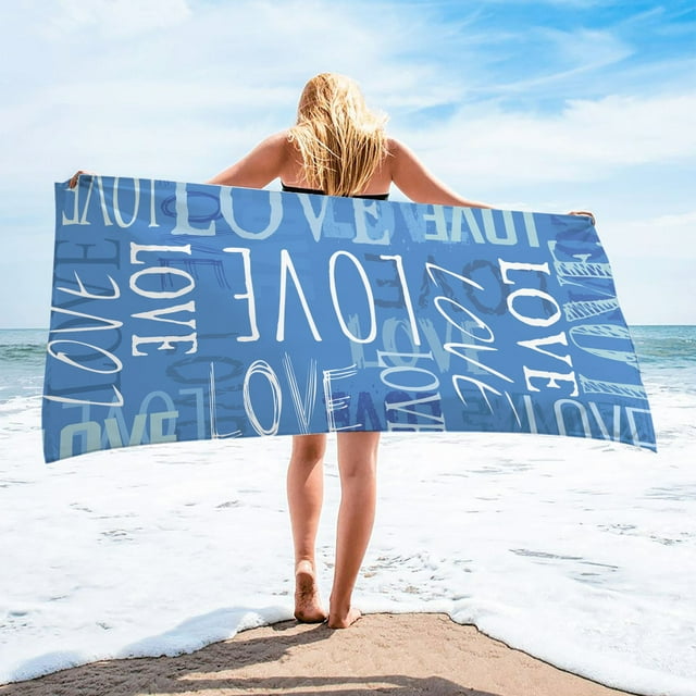 LSLJS Beach Towel Summer Beach Essentials Microfiber Beach Towel Super Lightweight Colorful Bath Towel Sandproof Beach Blanket Multi-Purpose Towel for Travel Swimming Pool 30x60 Inch Beach Towel