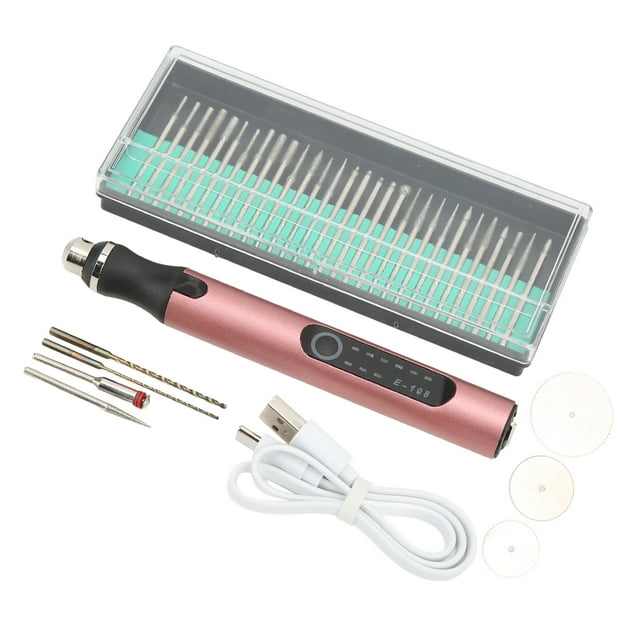 Engraving Machine, DIY Necklaces Wireless Charging Portable Engraving Pen For Drilling For Cutting For Grinding Lettering Rose Gold