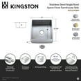 thumbnail image 4 of Kingston Brass KUF212110BN1 Denver 21-Inch Stainless Steel Single Bowl Farmhouse Sink with Strainer in Stainless Steel/Polished Chrome, 4 of 5