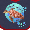 thumbnail image 4 of Inktastic Fort Lauderdale, Florida Swimming Sea Turtle with Bubbles Boys or Girls Baby Bib, 4 of 4