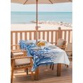 thumbnail image 2 of Outdoor Tablecloth with Umbrella Hole for Patio/Picnic/Party/Camping, Nautical Coastal Waterproof Table Cloth Rectangle Table Cover Washable, Summer Ocean Coral Starfish Conch Blue (60"x 102"), 2 of 8