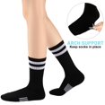 thumbnail image 6 of Womens Crew Socks Athletic Running Casual Cushioned Striped Calf Sock for Women 5 Pairs, 6 of 6