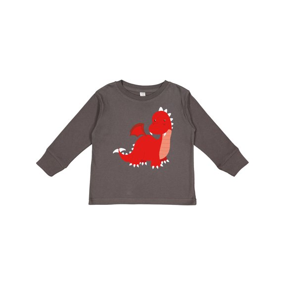 Inktastic Adorable Red Dragon Boys Long Sleeve Toddler T-Shirt