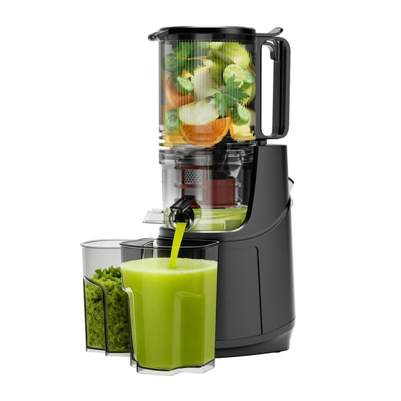EUHOMY Cold Press Juicer, Juice maker with 5.1" Extra Large Feed Chute, 150W Slow Masticating Machines for Fruits and Vegetables