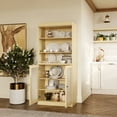 thumbnail image 5 of Palace Imports 100% Solid Wood 32" Pantry Cabinet with Frosted Glass Doors and Adjustable Shelves, Yellow, 5 of 7