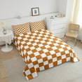 thumbnail image 4 of Erosebridal White Orange Checkered Bedding Set Twin Buffalo Plaid Grid Comforter Set,Checkerboard Quilt Set Aesthetics Gingham Duvet Set Modern Room Decor, 4 of 8