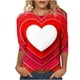 thumbnail image 2 of Xuyuer Womens Valentine T Shirts Love Heart Printed Graphic Tee Tops Spring Shirts Halloween Round Neck 3/4 Length Sleeve Graphic Tee Tops Fashion Casual Printed T-Shirt Top, 2 of 6