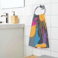 thumbnail image 3 of Yayeee 100% Cotton Hand Towels for Bathroom 16" x 28" Soft Absorbent Kitchen Towel, Futuristic Circles, 3 of 7