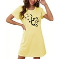thumbnail image 3 of Generic Teen Girls Animal Printed Nightgowns Cat Graphic Sleep Shirts Short Sleeve Night Gown Loose Fit Sleepwear, 3 of 6