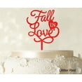 thumbnail image 1 of Fall In Love Wedding Cake Topper Personalized Glitter Cake Topper Cake Decoration Option Available 6-7 Inches Wide, 1 of 1