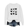 thumbnail image 2 of FDGIU ‌‌‌‌Women's Valentine's Day Sweatshirt, Love Heart Print Long Sleeve Crewneck Pullover for Casual Wear & Gift Giving, 2 of 5