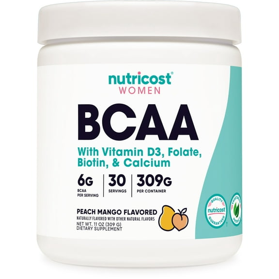 Nutricost BCAA for Women (Peach Mango) 30 Servings - Non-GMO & Gluten-Free Amino Acids