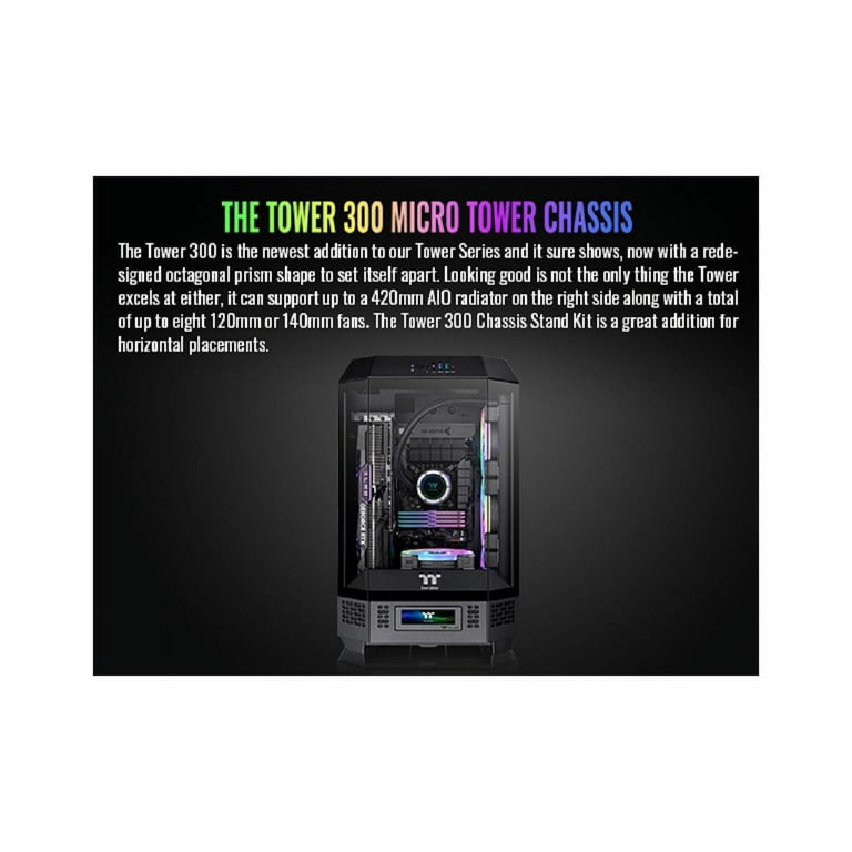 Thermaltake Tower 300 Micro-ATX Case with 2x140mm Fan and 420mm