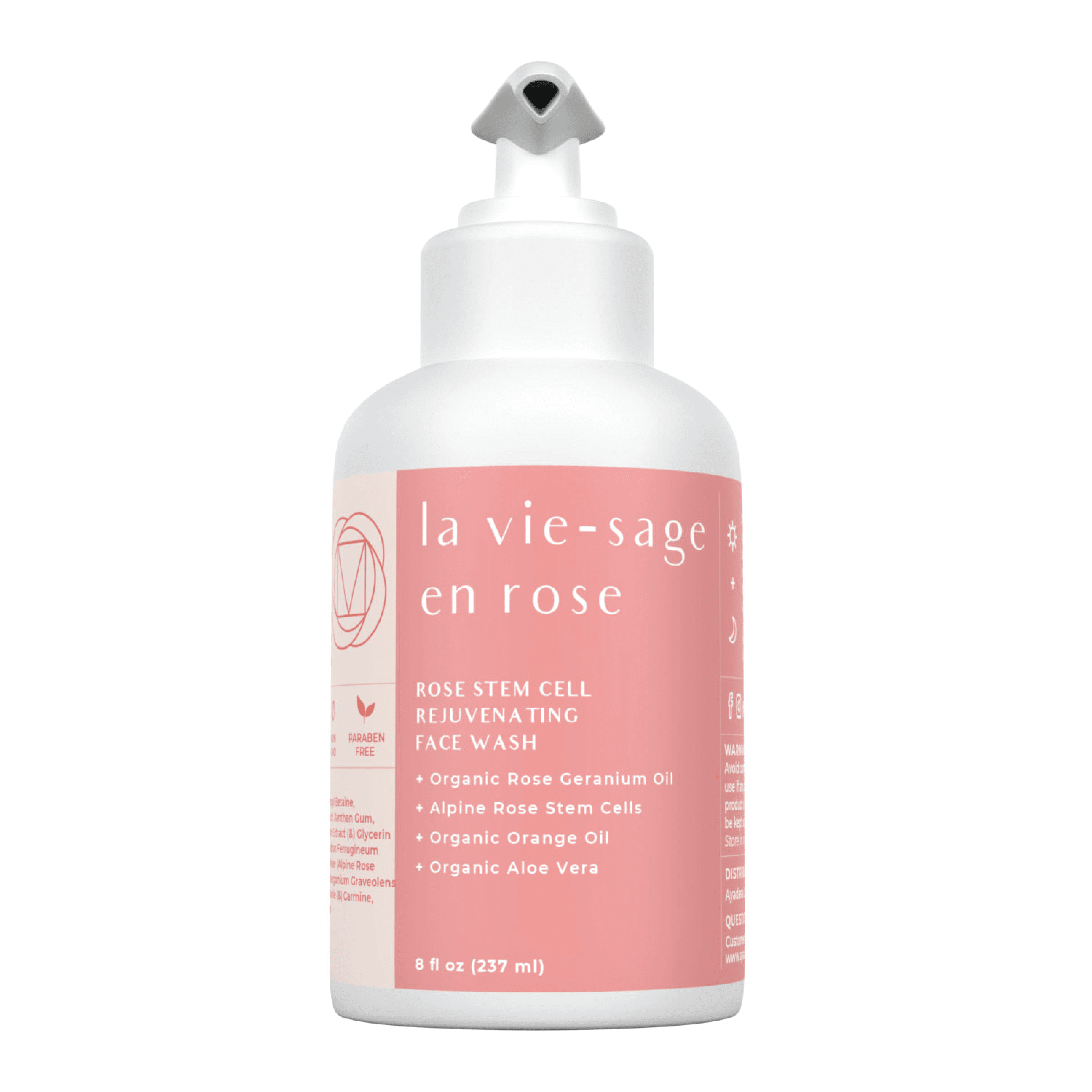 Ayadara La Vie Sage En Rose Stem Cell Rejuvenating Face Wash 8 Fl Oz Collagen Boosting Moisturizing Face Cleanser Reduces Wrinkles Alpine Rose Stem Cells Aloe Orange Oil Rose Geranium Oil Walmart Com