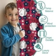 thumbnail image 3 of Blackout Kids Curtains,Red Baseballs with Blue Flowers Pattern Childrens Insulated Curtains Set Of 2,Bedroom Essentials,Toddler Room Decor 52"x84", 3 of 5
