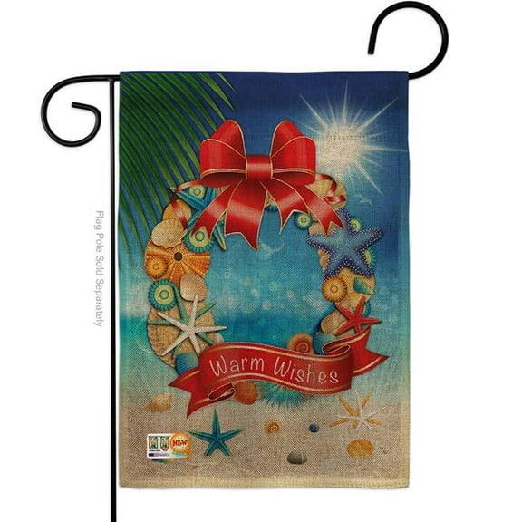 13 x 18.5 in. Summer Wreath Burlap Fun in the Sun Impressions Decorative Vertical Double Sided Garden Flag