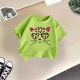 thumbnail image 2 of Cute Tops for Girls Short Sleeve Shirts Girls Clothes 4t Casual Crew Neck Loose Fit Cartton Printed Cotton Tops Kids Clothes(Size 11-12 Years,fg1-Light Green), 2 of 4