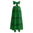 thumbnail image 3 of Xdegoge Linen Two Piece Outfit for Women Maxi Tiered Skirt Set Strapless Bandeau Top Boho Summer Skirts Flowy Flattering Lightweight Beach Vacation Party Holiday Wear, 3 of 7