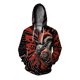 thumbnail image 3 of Sudadera de otoño para hombre, con estampado de skateboarding y lobo codicioso, aullando y luna, sudadera con cremallera, sudadera informal para hombre, 3 of 5
