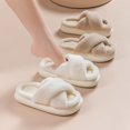 thumbnail image 3 of Zapatillas de casa de piel esponjosa para mujer, invierno 2024, nuevas zapatillas de interior antideslizantes, zapatillas de casa de algodón con suela gruesa y peludas, chanclas, 3 of 6