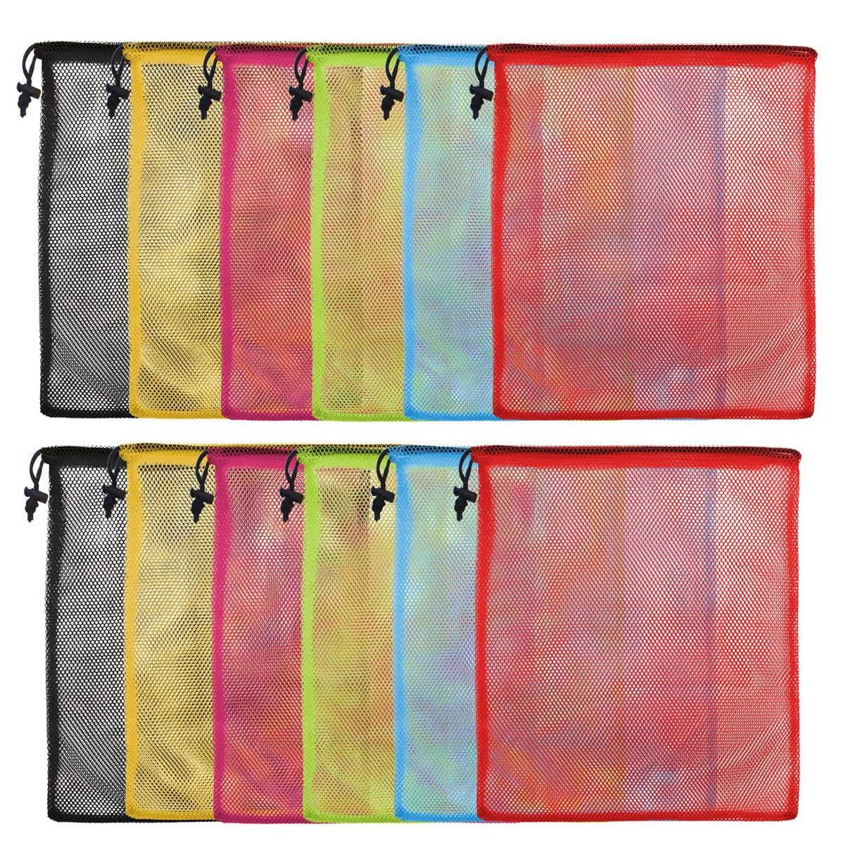 iMucci 12Pcs Mesh Bag 13"x15.5" Drawstring Laundry Gym Bags Nylon Mesh