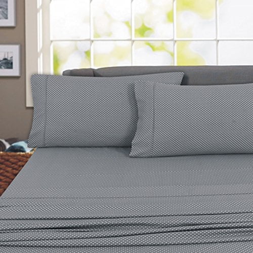 Ensemble de Draps Regency Club 800 Fils 100 % Coton Égyptien Résistant aux Plis (Simple, Gris)