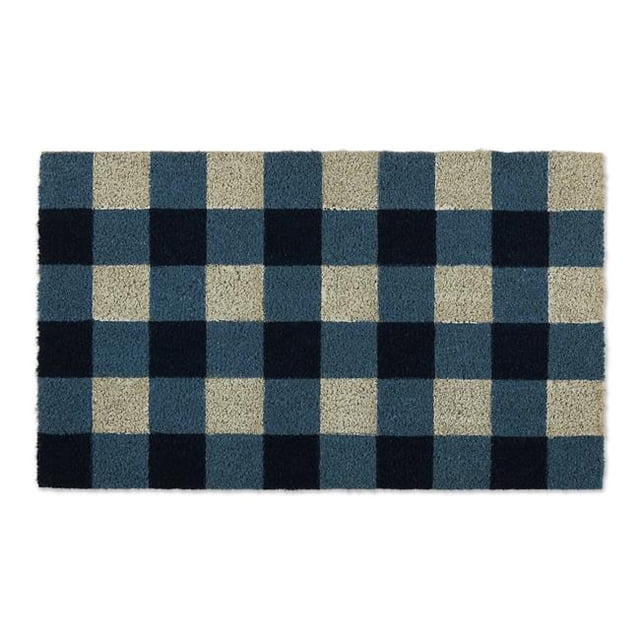 Design Imports CAMZ11337 18 x 30 in. Navy & White Buffalo Check Doormat