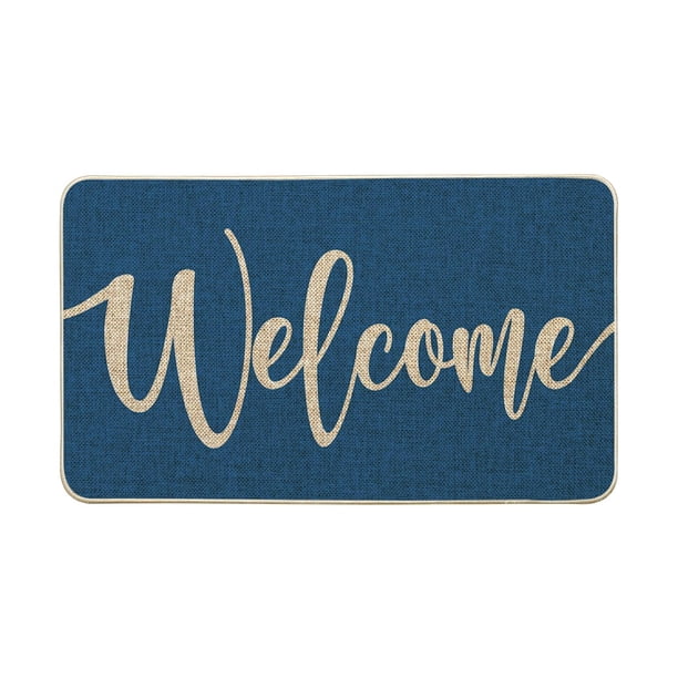 Felpudo Artoid Mode Blue Welcome Winter, 43 x 74 cm, poliéster