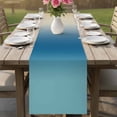 thumbnail image 4 of Blue Beige Ombre Table Runner 120 Inches, Contemporary Art Abstract Aesthetics Bed Runner Dresser Scarves Tabletop for Indoor Outdoor Parties/Ceremony/Banquet, 13"x 120", 4 of 9