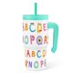thumbnail image 1 of Vaso SANDJEST Alphabet de 600 ml con asa y tapa con pajita de silicona, 1 of 7