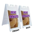 thumbnail image 2 of A-frame Sidewalk Mini Donuts 24" x 36" Double Sided A-Frame Sidewalk Sign, Includes 2 Plastic Inserts | Foldable Portable White Signicade Sandwich Board Signs, 2 of 5