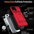 thumbnail image 3 of for iPhone 15 Plus Wallet Case with Card Holder + 1 Screen Protector, (2 Cards) & 360°Ring Kickstand Military Grade Drop Shockproof Rugged Case for iPhone 15 Plus 6.7" (Red), 3 of 12