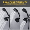 thumbnail image 3 of Wowow Single Handle 8-Spray Tub and Shower Faucet with Dual Showerhead 1.8 GPM in Matte Black Valve Included, 3 of 7