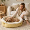 thumbnail image 4 of CSStudio Round Plaid Pet Bed, All Season Soft Cushioned Cat Dog Bed, Anti- Washable Raised Rim Pet Sleeping Nest for Small Medium Cats & Dogs Indoor Use, 4 of 9