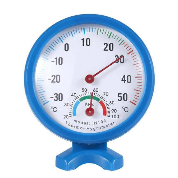 JShteea Termómetro Humedad Con Higrómetro para Interiores Y Exteriores Con Forma Reloj (azul)