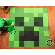 Minecraft Green Creeper Square Area Rug | 52 Inches