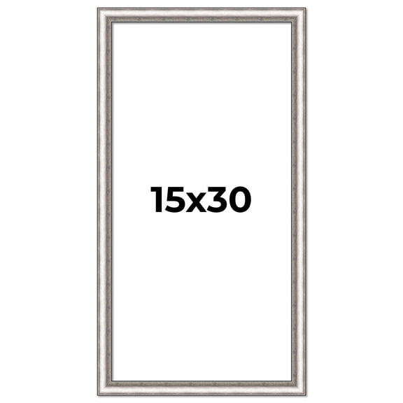 15x30 Frame Silver Real Wood Picture Frame Width 1.25 Inches | Interior Frame Depth 0.5 Inches |