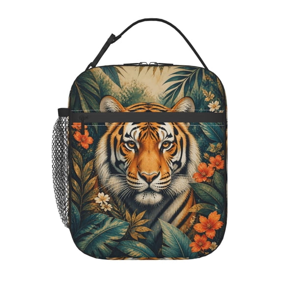 Tiger Lunch Bag Reusable Thermal Lunch Tote with Handle for Women and Men