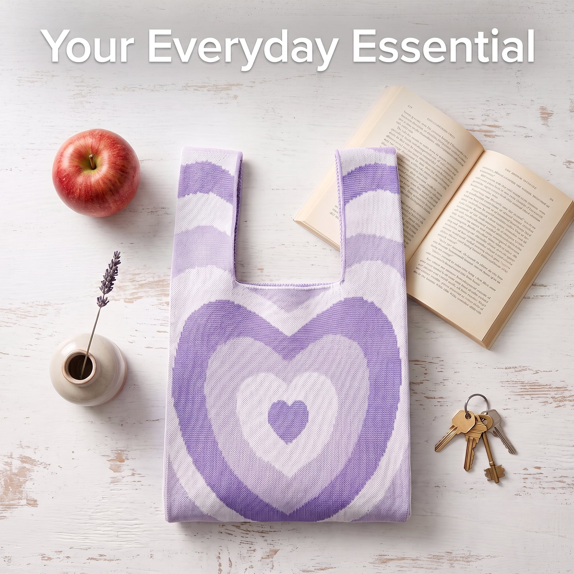 Unique Bargains Cute Cartoon Gift Bags with Handles for Parties 7.5" x 13.4" Purple Heart