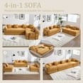 thumbnail image 5 of Convertible Folding Sofa Bed with Fixed Frame and Pillow Back Handrail,Cloud Corduroy Sofa with High Density Sponge,Memory Foam Bed with Detachable Storage Bag,for Living Room,Home Mustard Yellow, 5 of 7