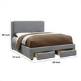 thumbnail image 2 of Benzara Bovi Fabric California King Size Bed with 2 Storage Drawers in Gray, 2 of 5